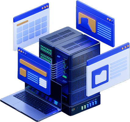 Server With Laptop
